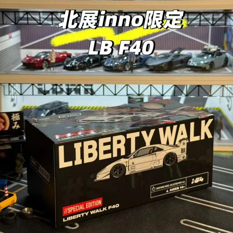 HEC 1:64 North Exhibition Exclusive LB F40 Wearable Alloy Cast Micro-Scale Simulation Vehicle Model, New Arrival in Stock