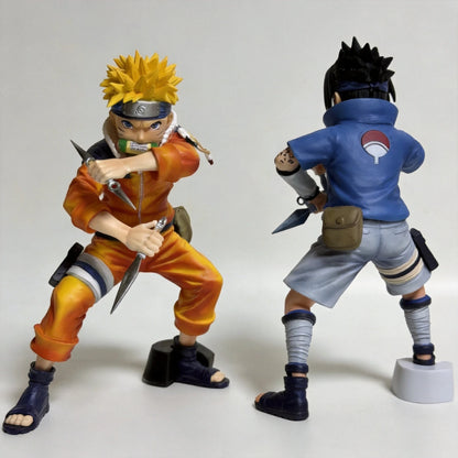 New 18.5cm Naruto Anime Figure Uchiha Sasuke Figurine Collectible Kagebunsin No Jyutu Pvc Statue Model For Boy Room Ornament Toy