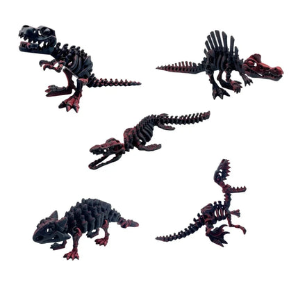 5-Piece 3D Printed Dinosaur Set with Movable Joints, Including Ankylosaurus, Sauron, and Spinosaurus, Home and Decor Display Pie