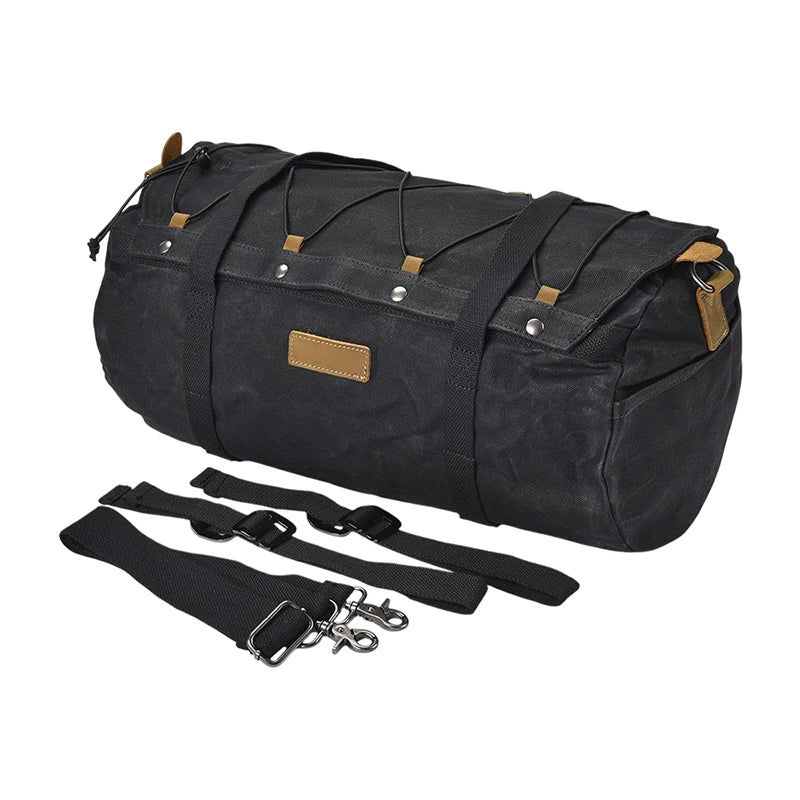 High Quality Oil Wax Canvas Cowhide Travel Tote Bag Vintage Waterproof Motorcycle Bag Causal Tools Men Handbags Messenger Bags