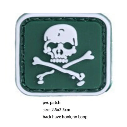 New Design Creative Pirate Captain Jack Soft PVC Armband Glow-in-the Dark Skull Tactical Morale Backpack Patches for Clothing