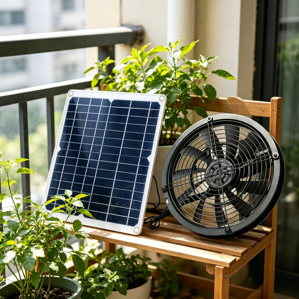 NEW 6 Inch Solar Exhaust Fan Kit Auto Ventilation Weatherproof Energy Saving for Greenhouse Dog House RV Chicken Coop Shed