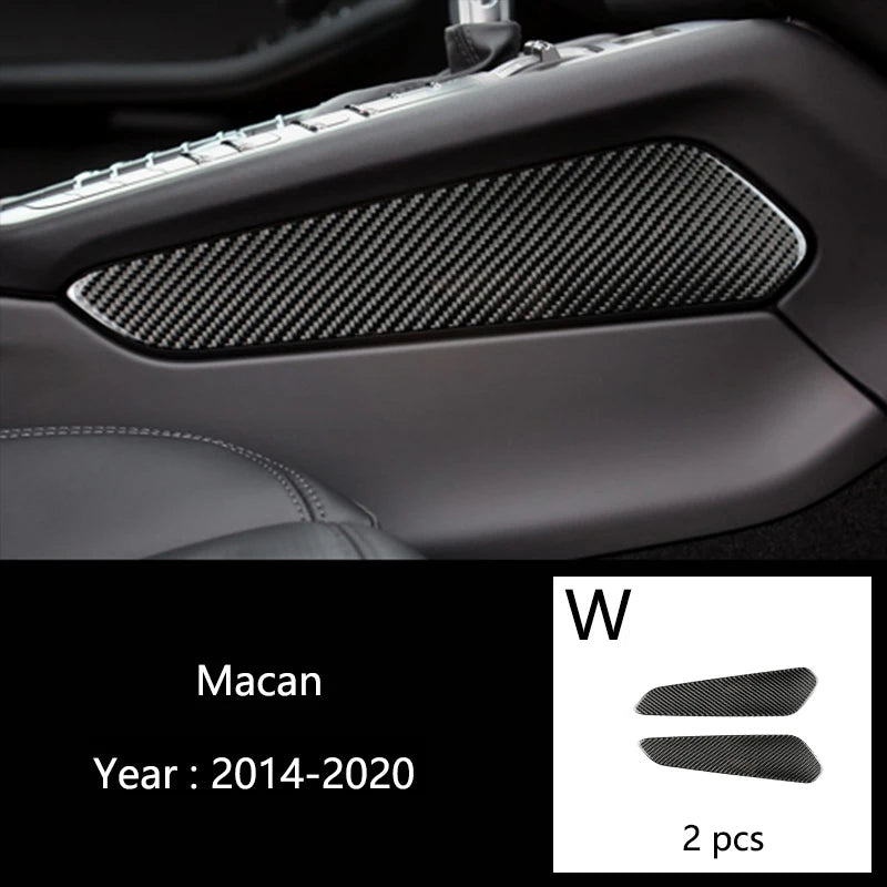 Car Styling For Porsche macan 2014-20 Carbon fiber Center Console Air outlet Dashboard Covers Stickers Interior Auto Accessories