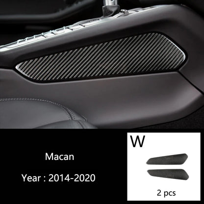 Car Styling For Porsche macan 2014-20 Carbon fiber Center Console Air outlet Dashboard Covers Stickers Interior Auto Accessories
