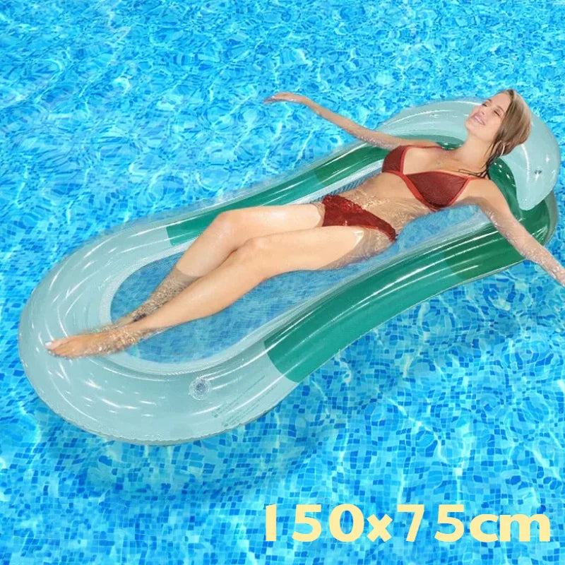 Foldable Inflatable Floating Pillow Water Hammock Float Lounger Pool Chair Drifter Swim Air Exercise Saddle Recliner Bed Mattre