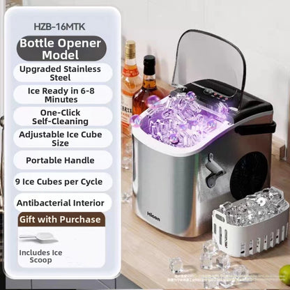 220V Portable Ice Maker Machine for Home & Camping Quick Ice Self-Cleaning Small Ice Machine For HomeOutdoor Energy Efficien
