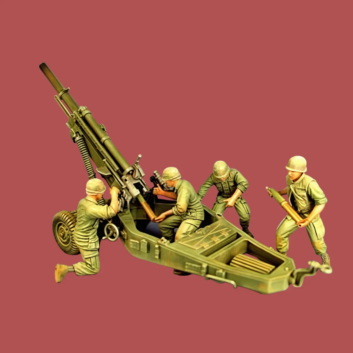1/35 resin unpainted model kit, military theme, American artillery (4 men) unassembled and unpainted GK