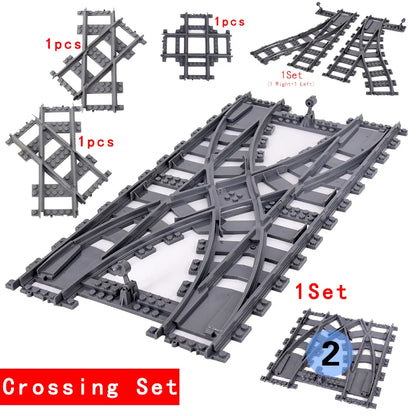 MOC City Bricks Train Flexible Construction Parts Railway Curve Track Building Blocks Model Accessories Compatible with 53401