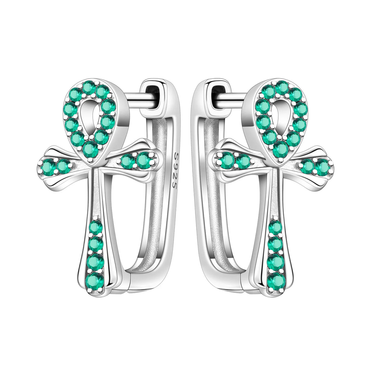 Orstarry Original 925 Sterling Silver Minimally Design Blue Zircon Earrings Women Hoop Earring Anniversary Jewelry Gifts