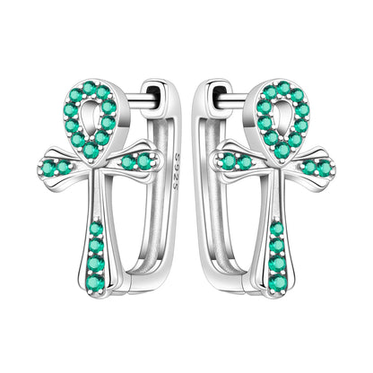 Orstarry Original 925 Sterling Silver Minimally Design Blue Zircon Earrings Women Hoop Earring Anniversary Jewelry Gifts
