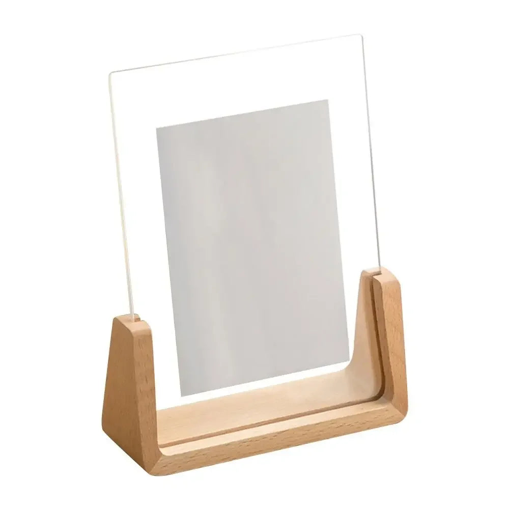Walnut/Beech Creative Photo Frame Acrylic U Shape Transparent Frame Desktop Wood Wedding Pictures Frame Office Decor