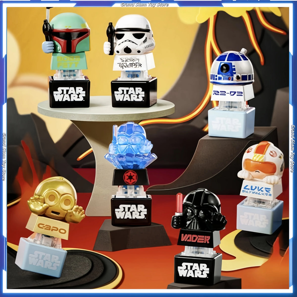 In Stock Star Wars Genuine Keycaps Blind Box Boba Darth Stirmtroopiy Luke R2 D2 C 3po Anime Figures Desktop Trendy Toys Gifts
