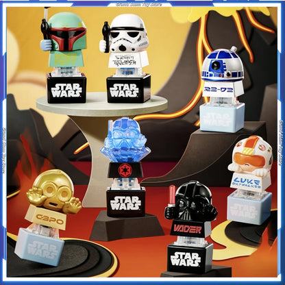 In Stock Star Wars Genuine Keycaps Blind Box Boba Darth Stirmtroopiy Luke R2 D2 C 3po Anime Figures Desktop Trendy Toys Gifts