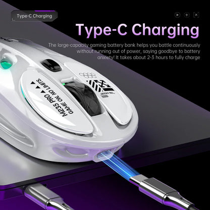 Bluetooth wireless mouse Rechargeable e-sports three-mode laptop office game RGB hollow lightweight For Tablets Laptop