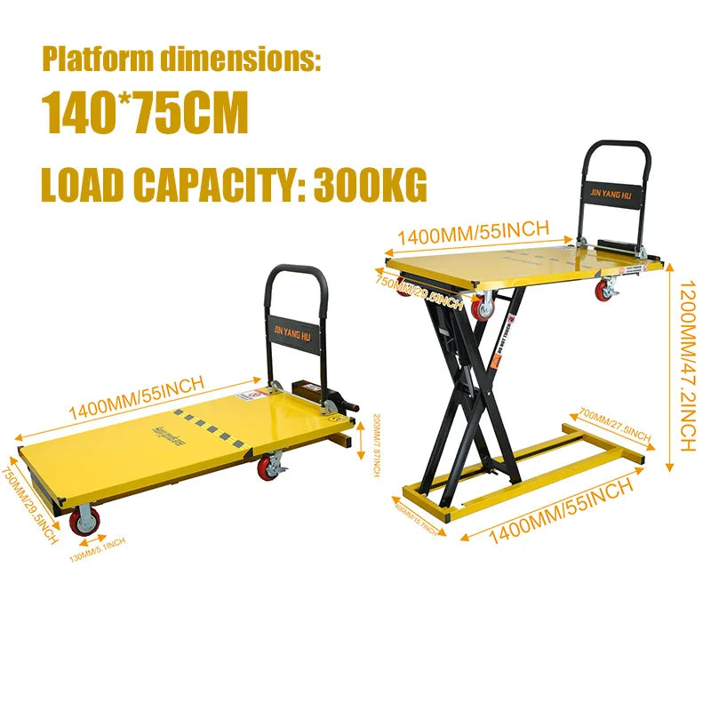 New 300KG Electric Hydraulic Lithium Battery Lifting Platform Cart Suitable for Small Truck Van Lifting Table Small Lifting Tabl
