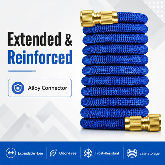 Expandable Garden Hose with Metal Connectors 3X Flexible Water Hose for Car Wash Garden Cleaning Spray Nozzle