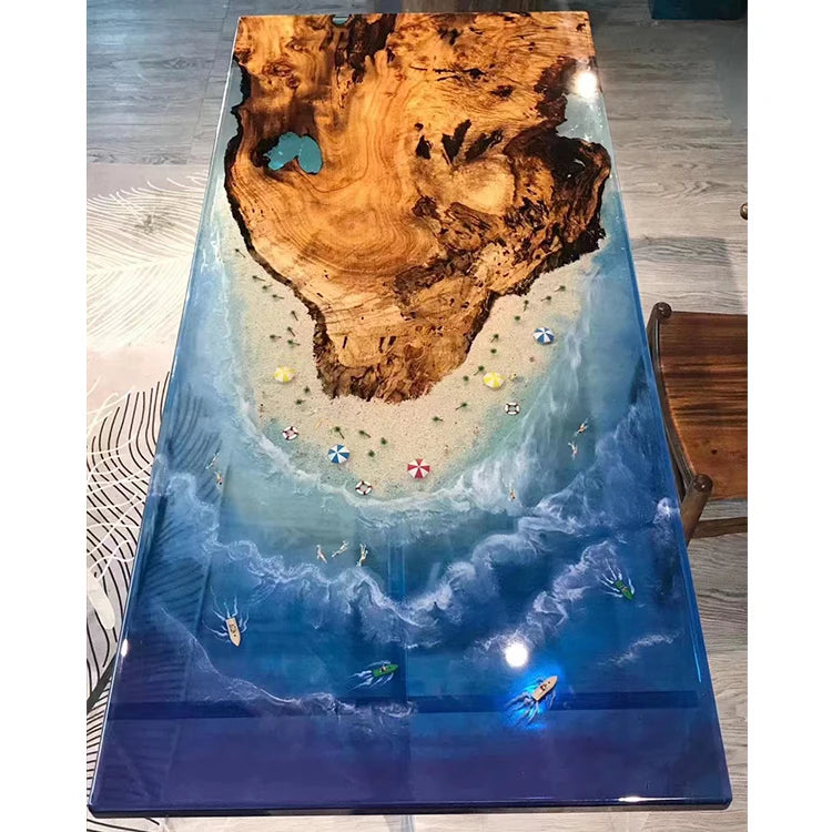 Waterfall epoxy resin wooden coffee table rosewood coffee table live edge epoxy resin coffee table