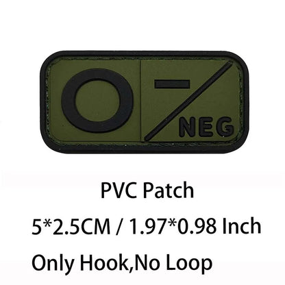Small Patch with Hook,PVC Blood Type A B AB O POS NEG Emblemen,Patches Military Tactical Badges on Backpack,Outdoor Equipment