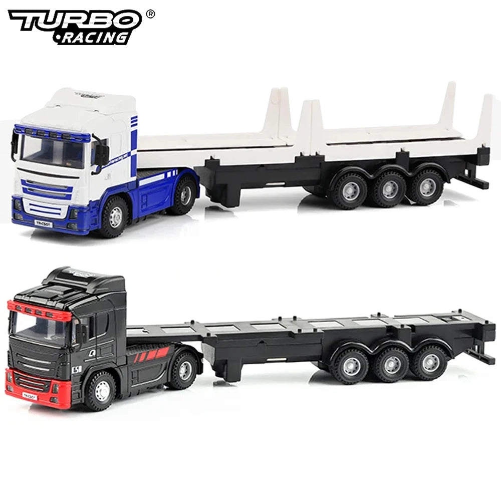 Turbo Racing C50 1:76 Full Proportional 4WD RC Semi-truck Tractor Trailer & P81 2.4Ghz 10Ch Control Gift