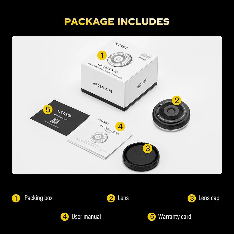 VILTROX 28mm F4.5 Full Frame Full Frame Lens Retro Ultra-thin 60g For Sony E Mount A7C A6400 A6700 ZV-E10 A7M5 A7III