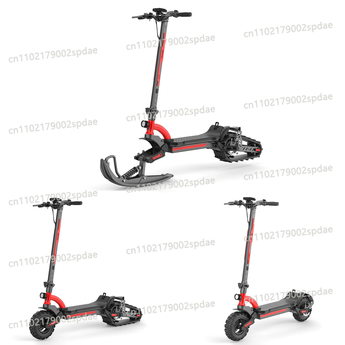 3-in-1 45Km/h Winter sled 48V 20Ah 2000W Motor Electric Snow Scooter with snow kit for All Terrain Off Road Tracked