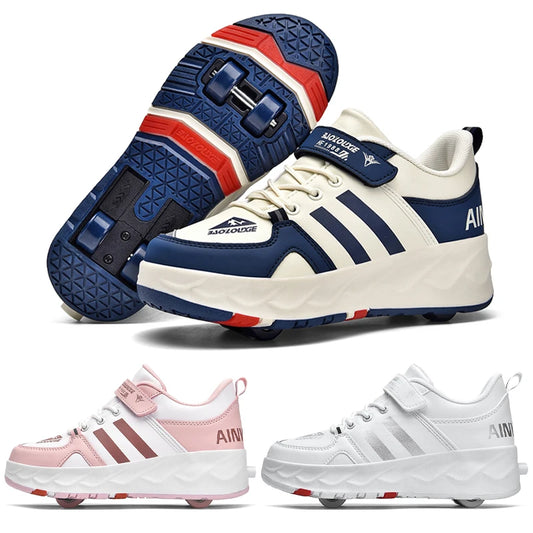 Safe and Durable Outdoor Roller Shoes with Hidden Wheels for Girls and Boys Roller Skates Shoes 2 in 1 Children Roller Shoes