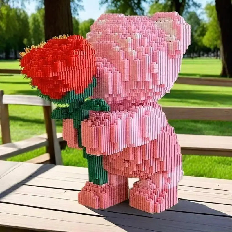 1,236 pieces of Love Bear Building Blocks, handcrafted DIY 3D puzzle assembly kit, perfect for decorating bedrooms/living rooms.