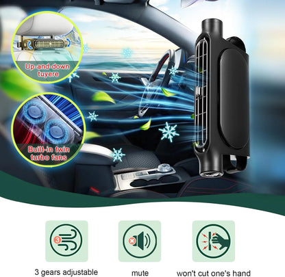 Yanace 12V Car Seat Fan Headrest Cooling Blower USB Strong  Universal Summer Artifact  Passenger Cool Conditioner Accessories