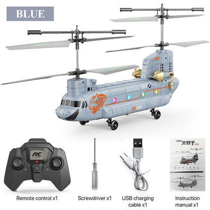 RC Helicopter XK5 Chinook Remote Control Aircraft 3.5CH 2.4G Smart Height Setting Simulation Four-Rotor Fighter Children Toy