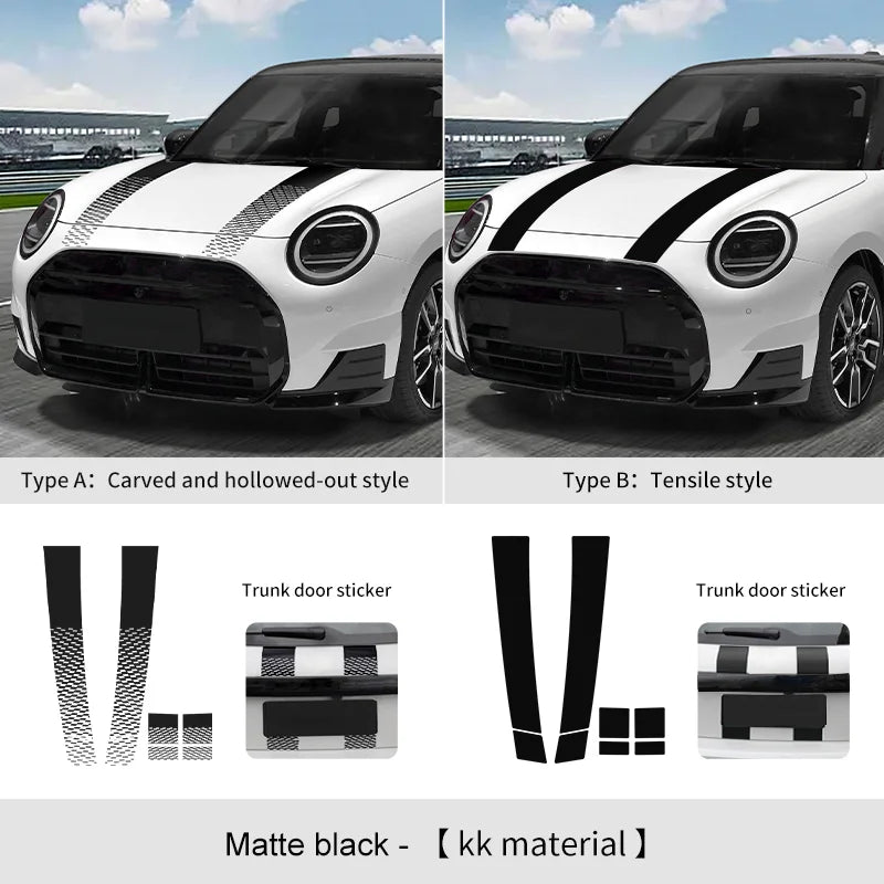 Car Engine Hood Vinyl Trunk Decal Stickers For Mini Cooper F56 F60 F55 F54 R56 R60 F65 F66 U25 J01 Countryman Car Accessories
