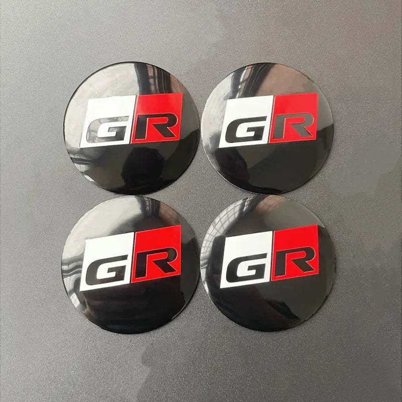 4Pcs 56mm GR Sport Logo Car Wheel Center Hub Cap Stickers Rim Decal For Toyota Corolla 86 Supra CHR Yaris Camry Prius Rav4 Auto