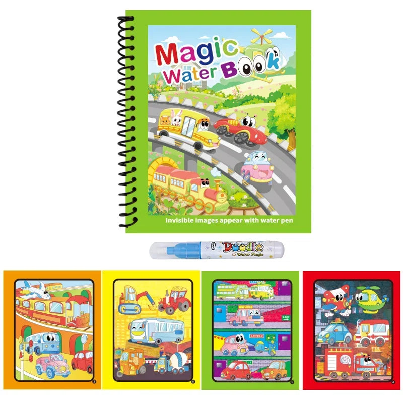 NEW Children Animal Cartoon Painting Book  Magic Water Book with Water Pen for Kids Birthday Christmas New Year Gift for Kids
