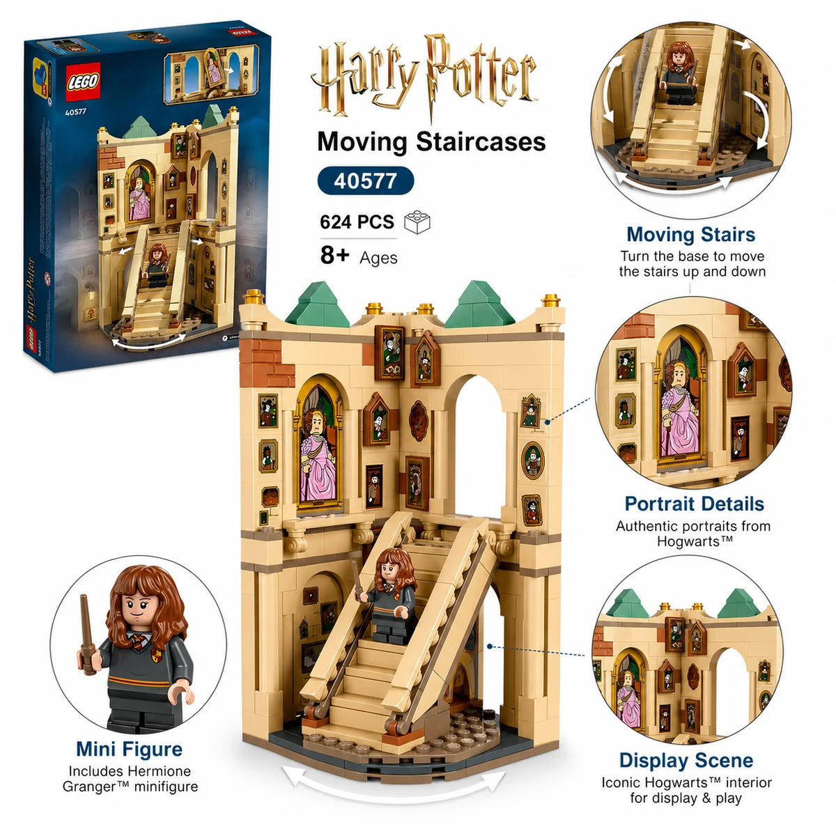 LEGO Harry Potter Hogwarts Grand Staircase 40577 Building Blocks Kit Toys Set Birthday Christmas New Year Gift