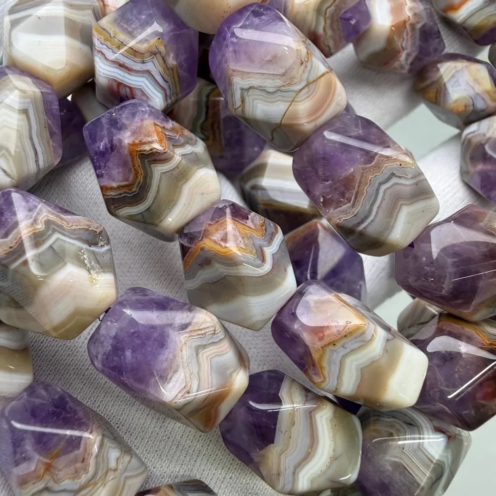 Meihan Top Natural Dunhuang Auralite Amethyst Quartz Bracelet Faceted Irregular  Beads Jewelry Gift Fortune Stone