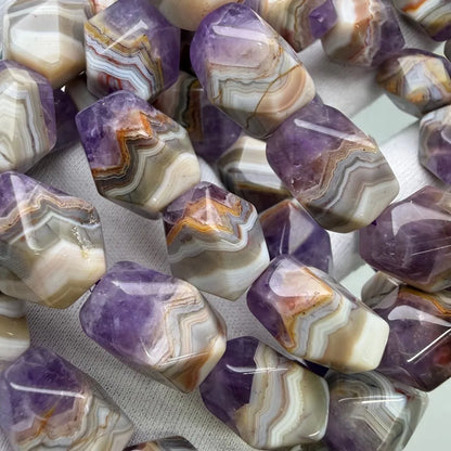 Meihan Top Natural Dunhuang Auralite Amethyst Quartz Bracelet Faceted Irregular  Beads Jewelry Gift Fortune Stone