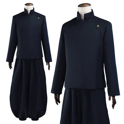 HOLOUN Jujutsu JJK Manga Anime Suguru Geto Satoru Gojo Cosplay Costume Wig Dark Blue Jacket Pants Uniform Rose Net Halloween