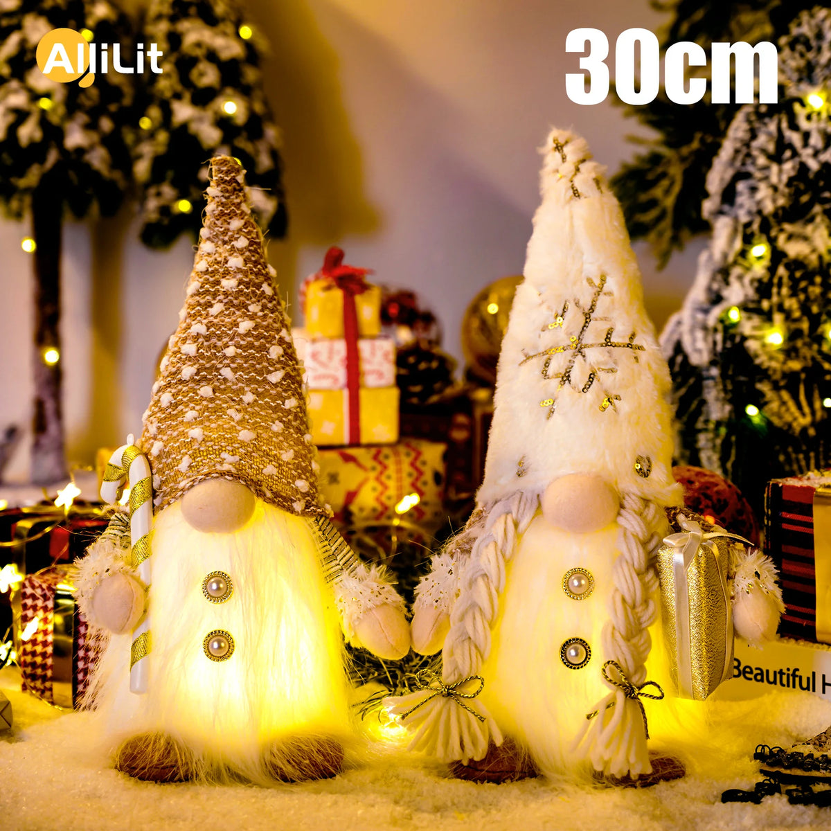 Glowing Gnome Christmas Faceless Doll 30cm Tree Decorations 2026 Night Light Xmas Gift Navidad 2027 New Year Home Decor