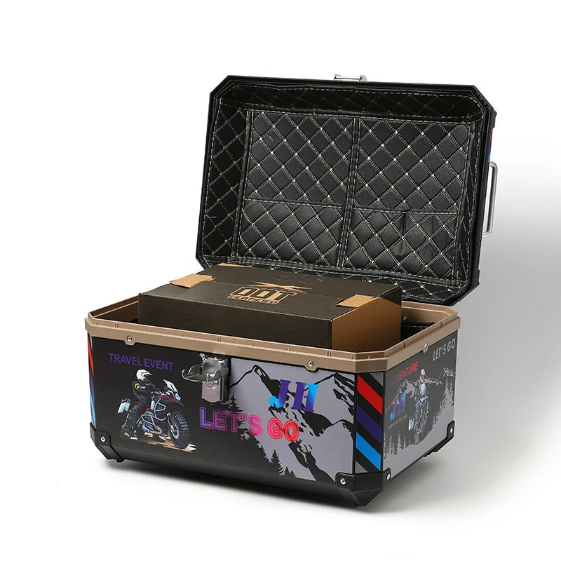 68L Electric Vehicle Trunk Large-Capacity Universal Motorcycle Tail Box Waterproof Electric Bike Delivery Storage Box