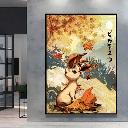 1pc frameless Canvas Paintings Retro Canvas Poster Prints Pokemon Gengar Blastoise Cartoon Character Picture Wall Art Home  Chil