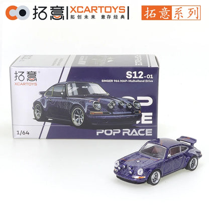 XCARTOYS POP RACE 1/64 Porsche 992 Stinger GTR SINGER 964 SINGER DLS Turbo Study RWB 997 Cars Alloy Diecast Model Kids Toys Boys