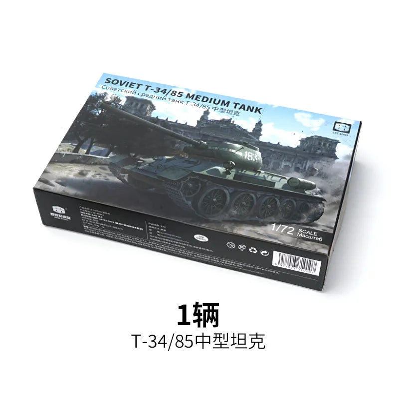 1/72 Soviet T-34/85 Medium Tank Glue-free Quick Fight Military Model Boy 80043