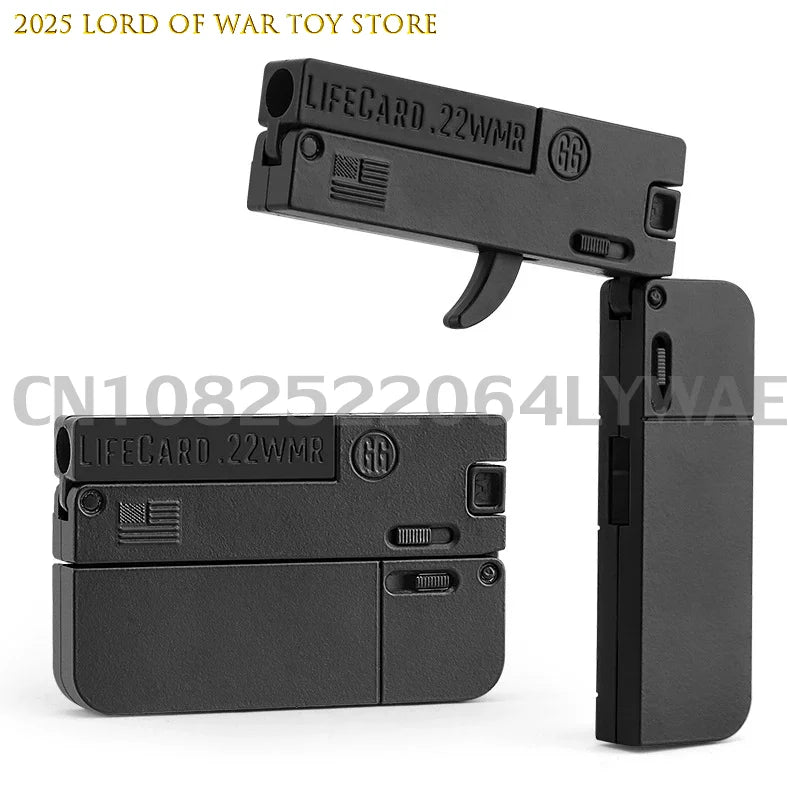 2.0 Upgraded Lifecard Alloy Folding Gun Toy Soft Bullet Blaster Shooting Model Pistol For Adults Kids Boys Christmas Gifts
