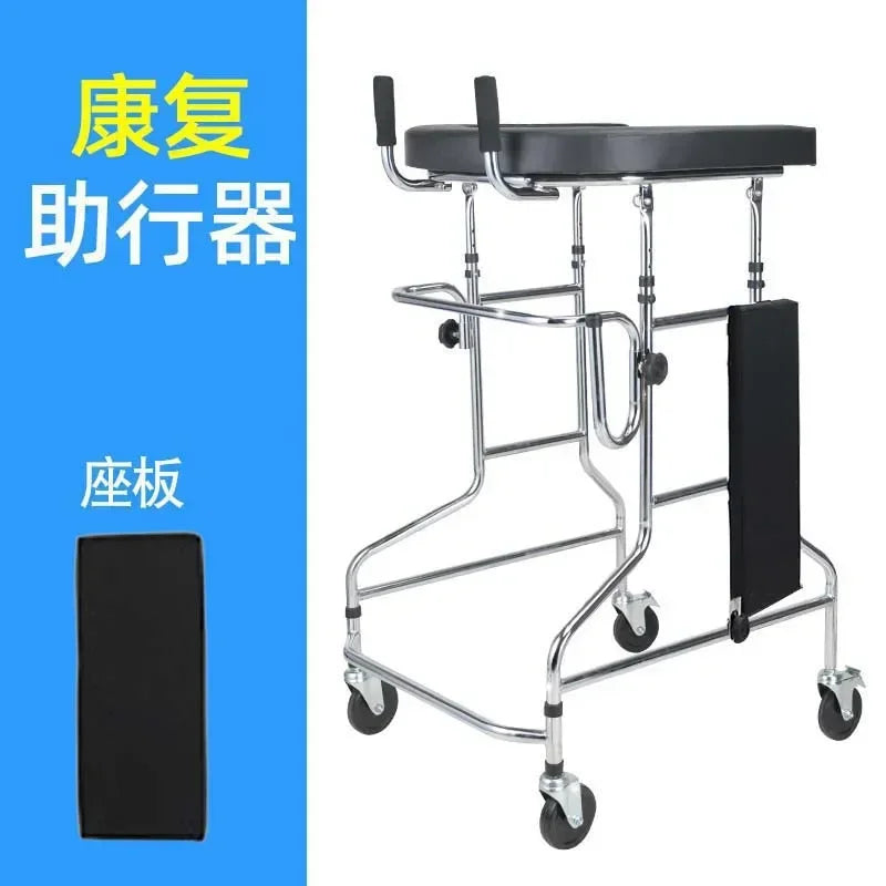 Adult Rehabilitation Walker Four-Legged Armrest Frame Disabled Mobility Aid Chair Arm Training Walking Crutches