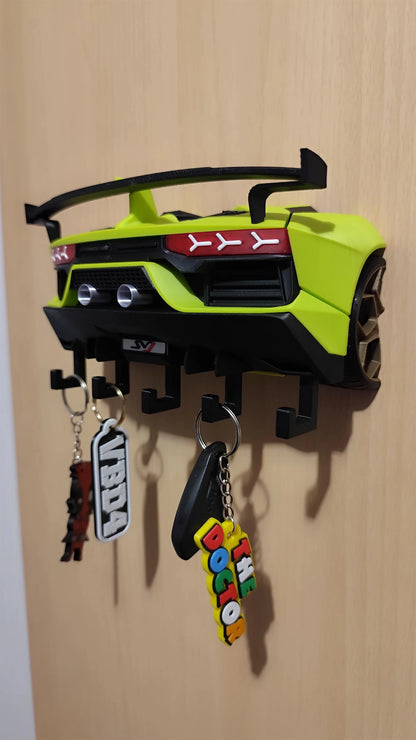 Classic Hypercar SVJ Mini Race Car Keyring hook Hanging Automobile Culture Home Wall Art Decor Car Model Ornament Gift