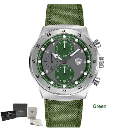 2026 RollsTimi New Men's Watches Two-color Nylon Quartz Watch Men Sport Chronograph Japan Movt AR Sapphire Glass Wristwatch Men