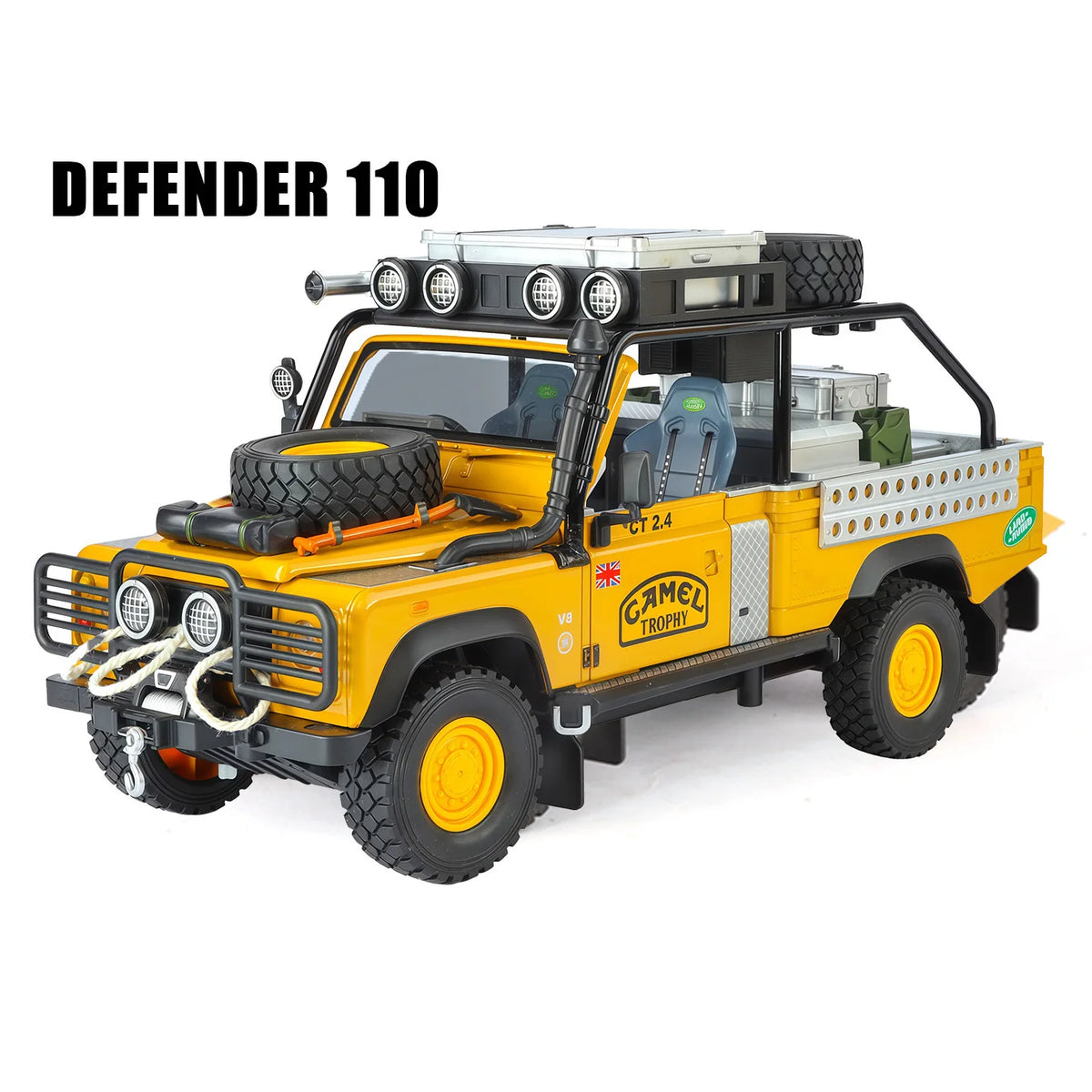 1/24 Land Range Rover Defender 110 Tomb LE Alloy Car Model Diecasts Metal Off-road Vehicles Car Model Sound Light Kids Toys Gift