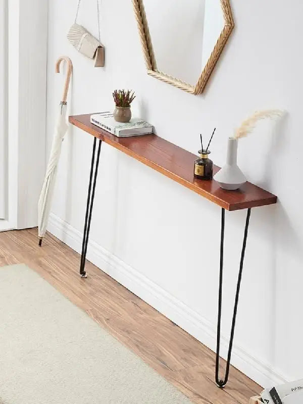Nordic solid wood entry very narrow table against the wall a few cases wrought iron entry ultra-narrow corridor table