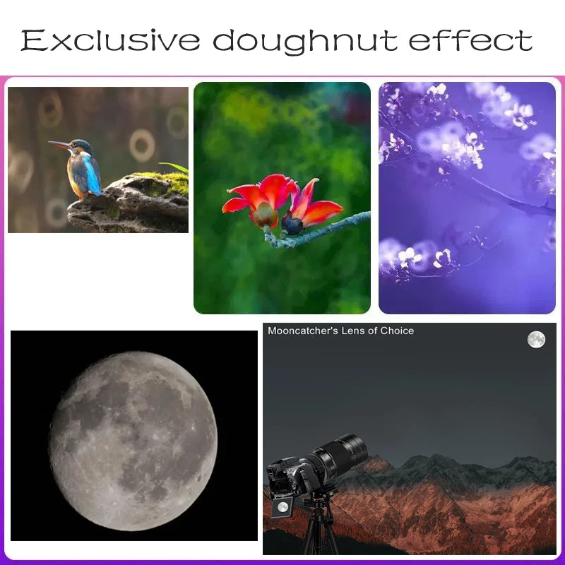 Lightdow Manual Telephoto Camera Lens 900mm F8.0 Reflex Lens Can Take Beautiful Pictures of Donuts for Canon Nikon Sony Camera