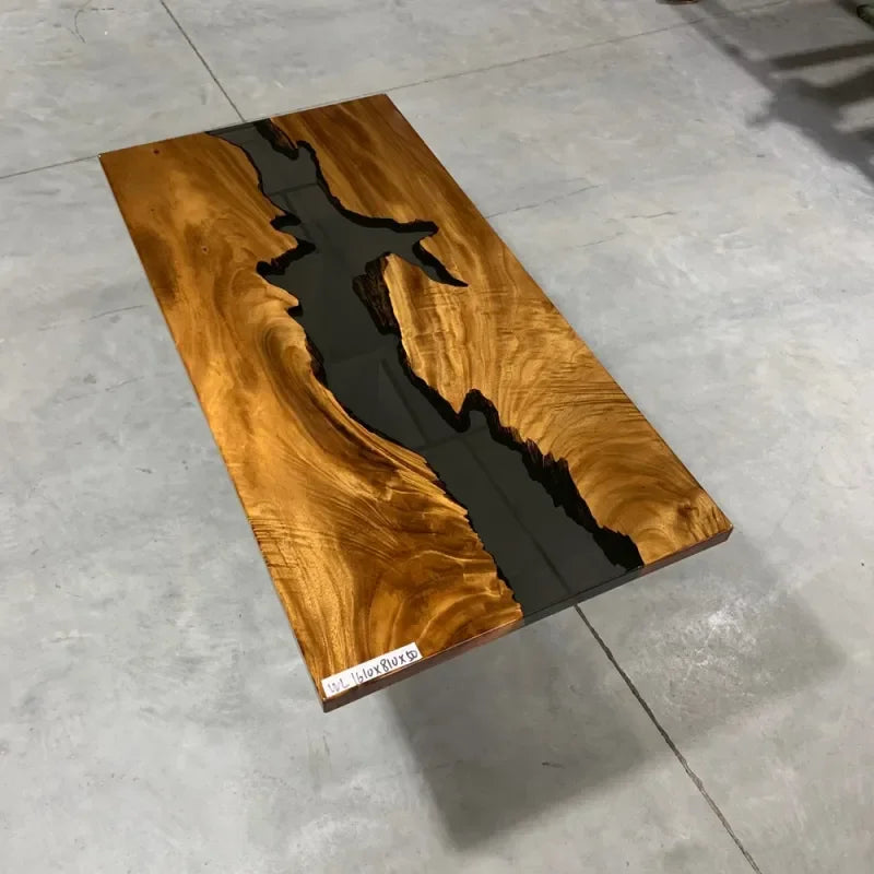 Stunning Epoxy Resin Live Edge Wood Table, Unique Handmade Art Piece for Dining Room, Office, Natural Wood and Resin ,Customized