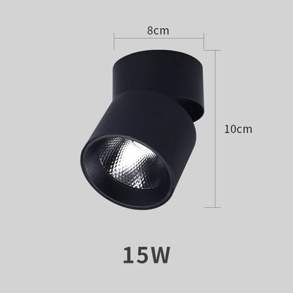 Dimmable LED Downlight Foldable Ceiling Spotlight 10W 15W 20W Surface Mounted Aluminum Spots Lamp For Room Home Kitchen Bathroom